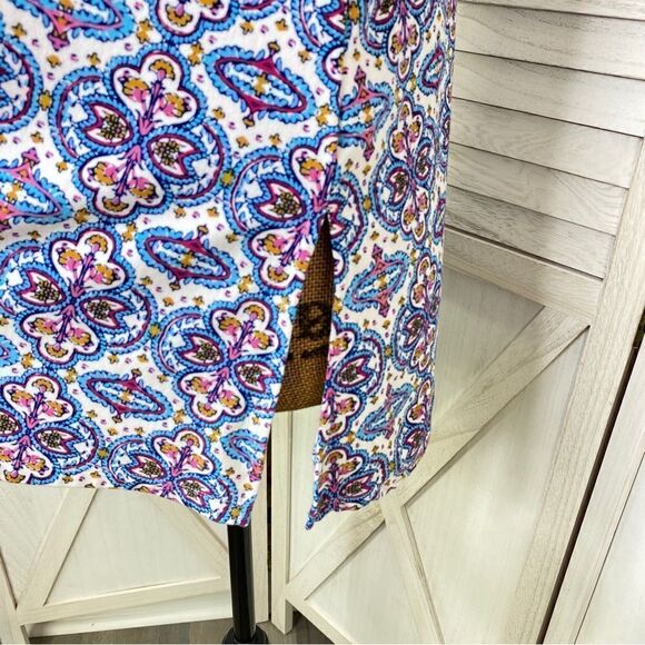 Sweet Tea’s by Pink Rose Mandala Mock Neck Sleeveless Top White Blue Small - Picture 6 of 11